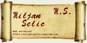 Miljan Selić vizit kartica